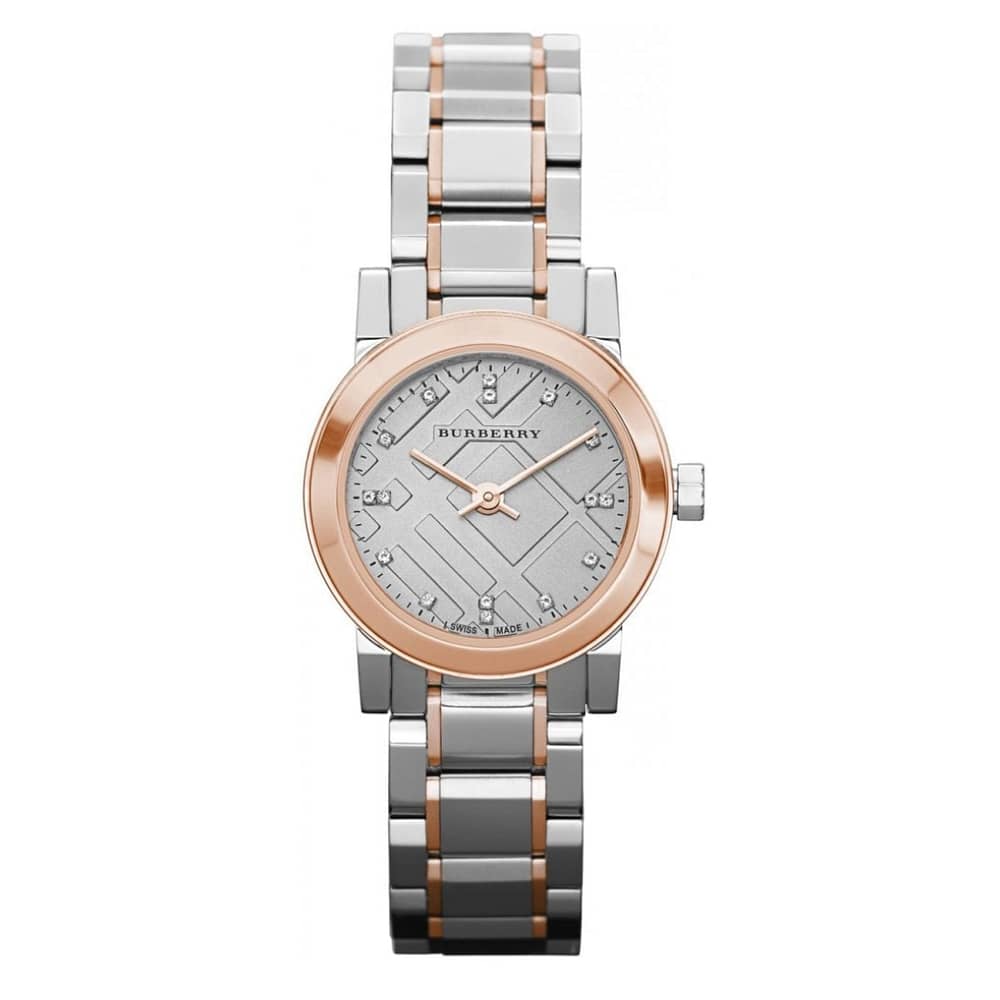 Burberry Women’s Swiss Made Two-Tone Stainless Steel Grey Dial 26mm Watch BU9214