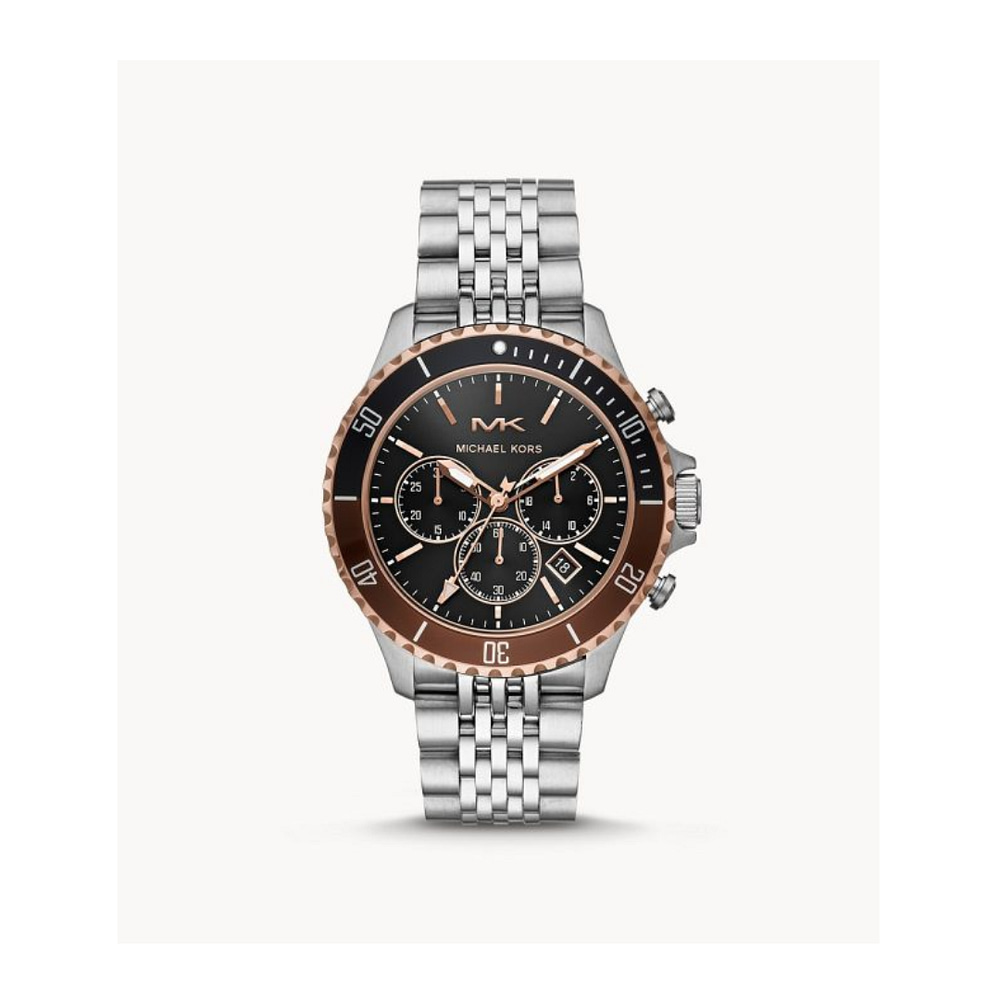 Michael Kors Men’s Stainless Steel Black Dial 44mm Watch MK8725