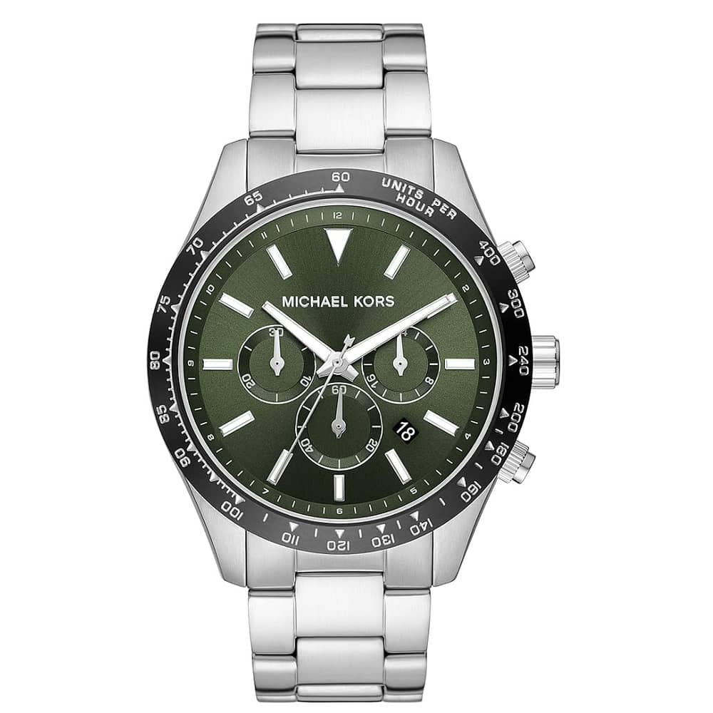 Michael Kors Men’s Quartz Stainless Steel Green Dial 45mm Watch MK8912