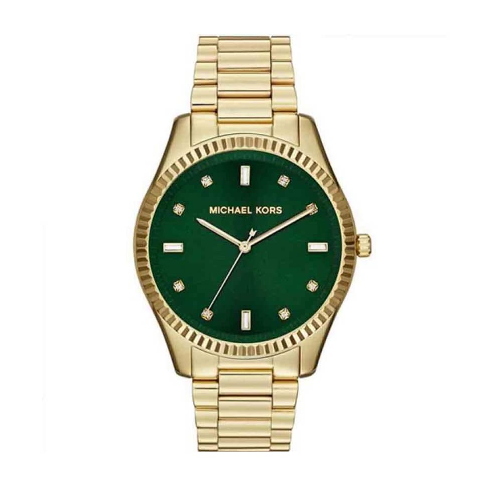 Michael Kors Women’s Quartz Gold Stainless Steel Emerald Green Dial 42mm Watch MK3226