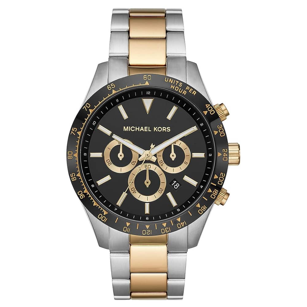Michael Kors Men’s Quartz Two-tone Stainless Steel Black Dial 45mm Watch MK8784