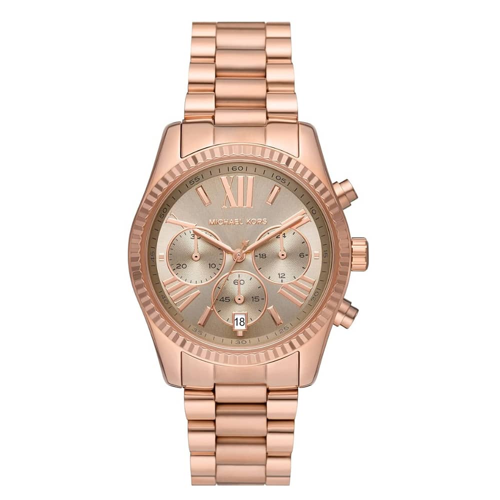 Michael Kors Women’s Quartz Rose Gold Stainless Steel Grey Dial 38mm Watch MK7217