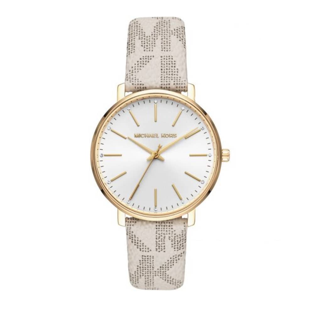 Michael Kors Women’s Quartz White Leather Strap White Dial 38mm Watch MK2858