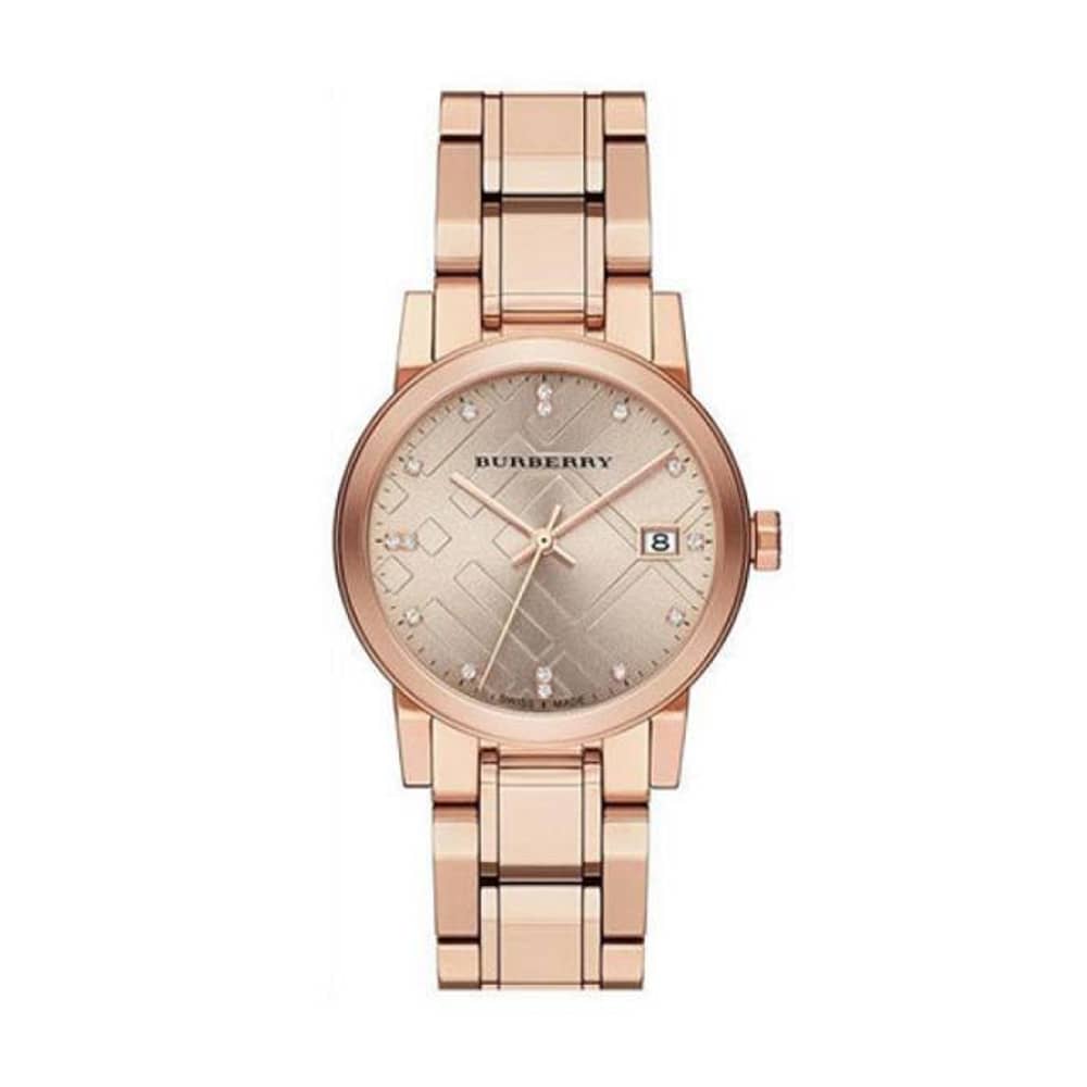 Burberry Women’s Swiss Made Stainless Steel Rose Gold Dial 34mm Watch BU9126
