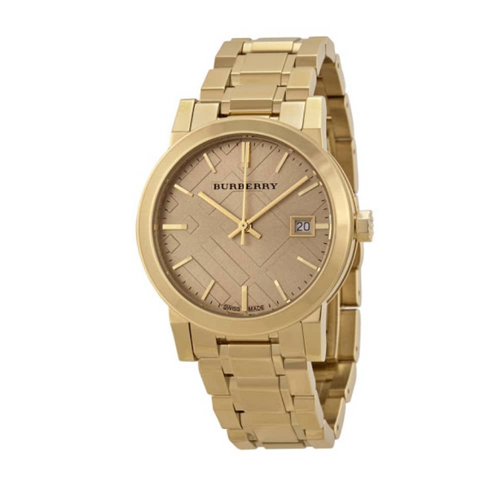 Burberry Women’s Swiss Made Stainless Steel Gold Dial 34mm Watch BU9134