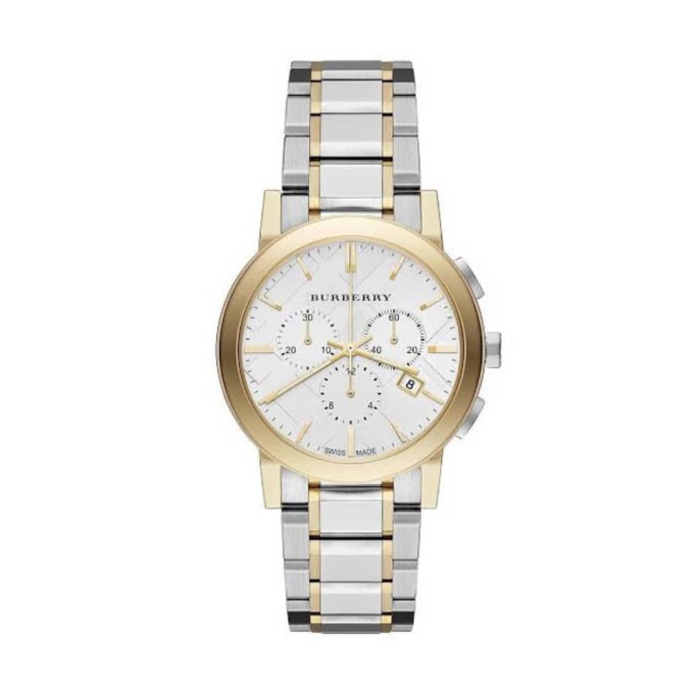 Burberry Unisex Chronograph Swiss Made Stainless Steel White Dial 38mm Watch BU9751
