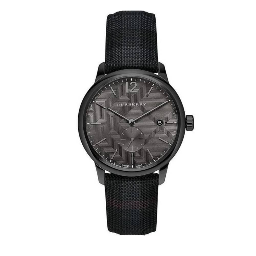 Burberry Men’s Swiss Made Leather Strap Black Dial 40mm Watch BU10010