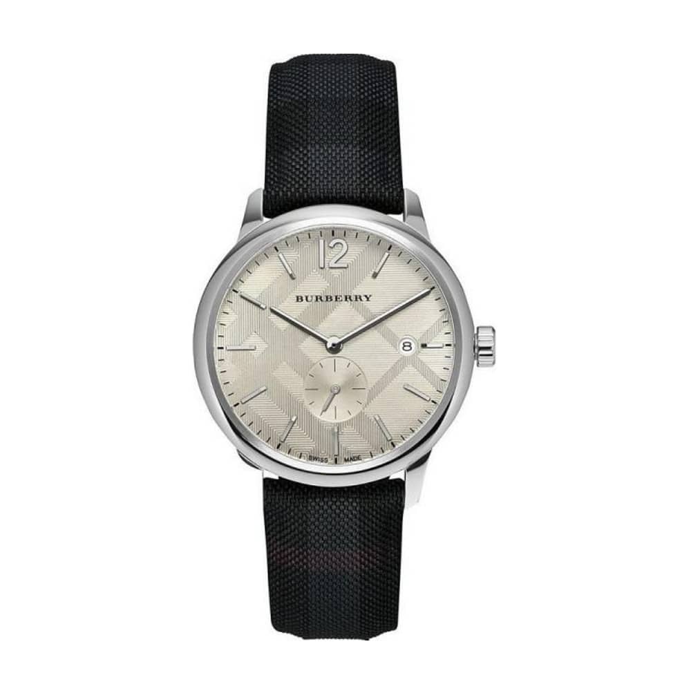 Burberry Men’s Swiss Made Leather Strap Cream Dial 40mm Watch BU10008