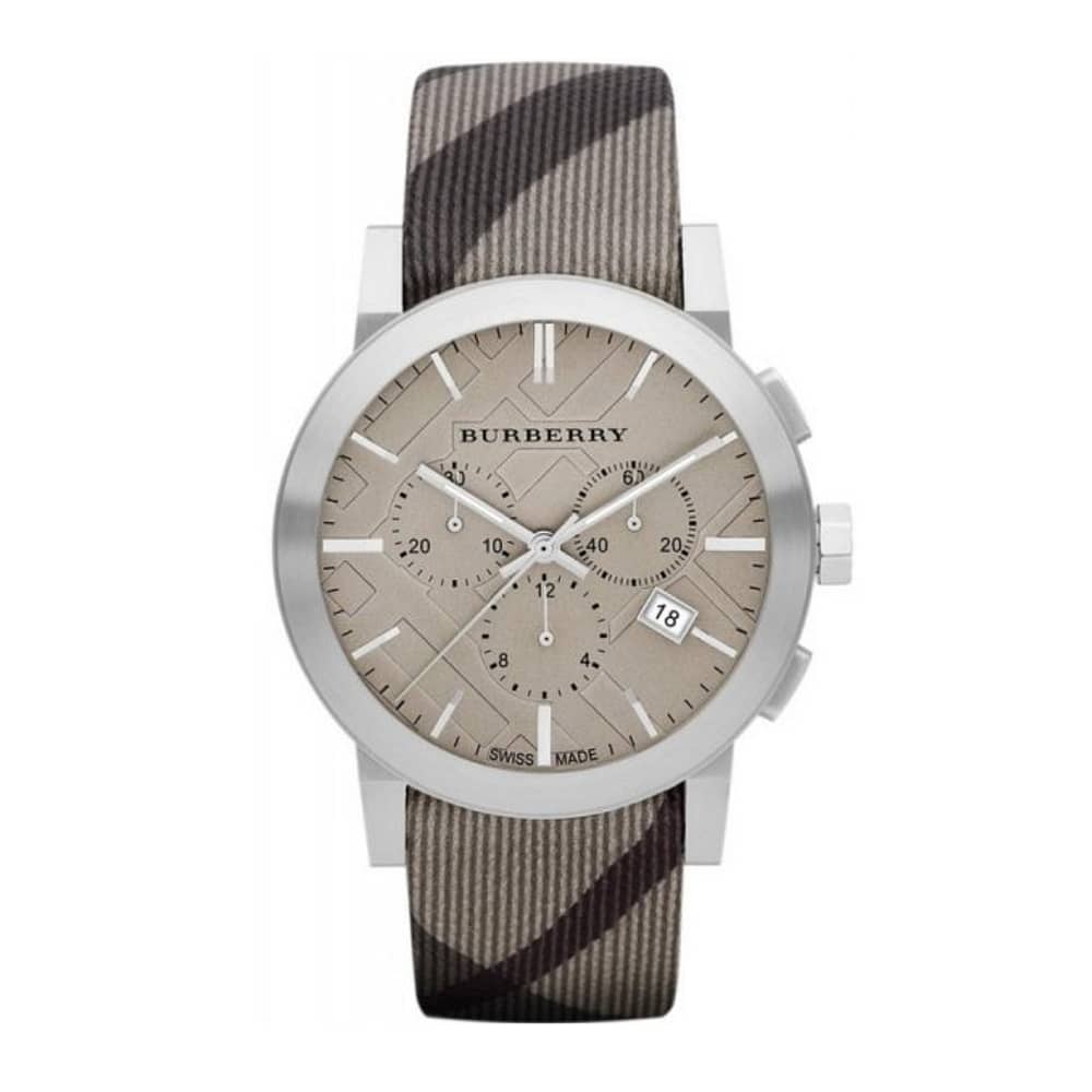 Burberry Men’s Swiss Made Leather Strap Light Brown Dial 42mm Watch BU9358