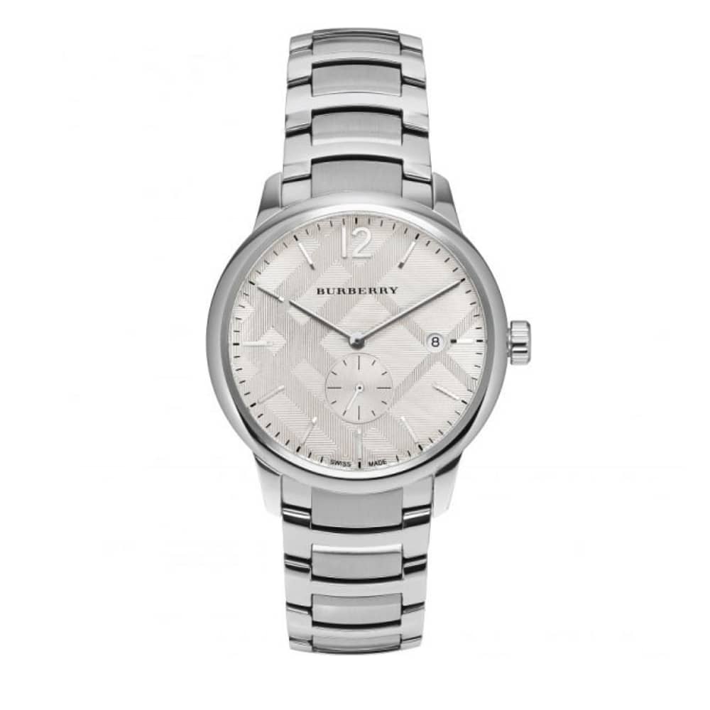 Burberry Men’s Swiss Made Quartz Stainless Steel Silver Dial 35mm Watch BU10004