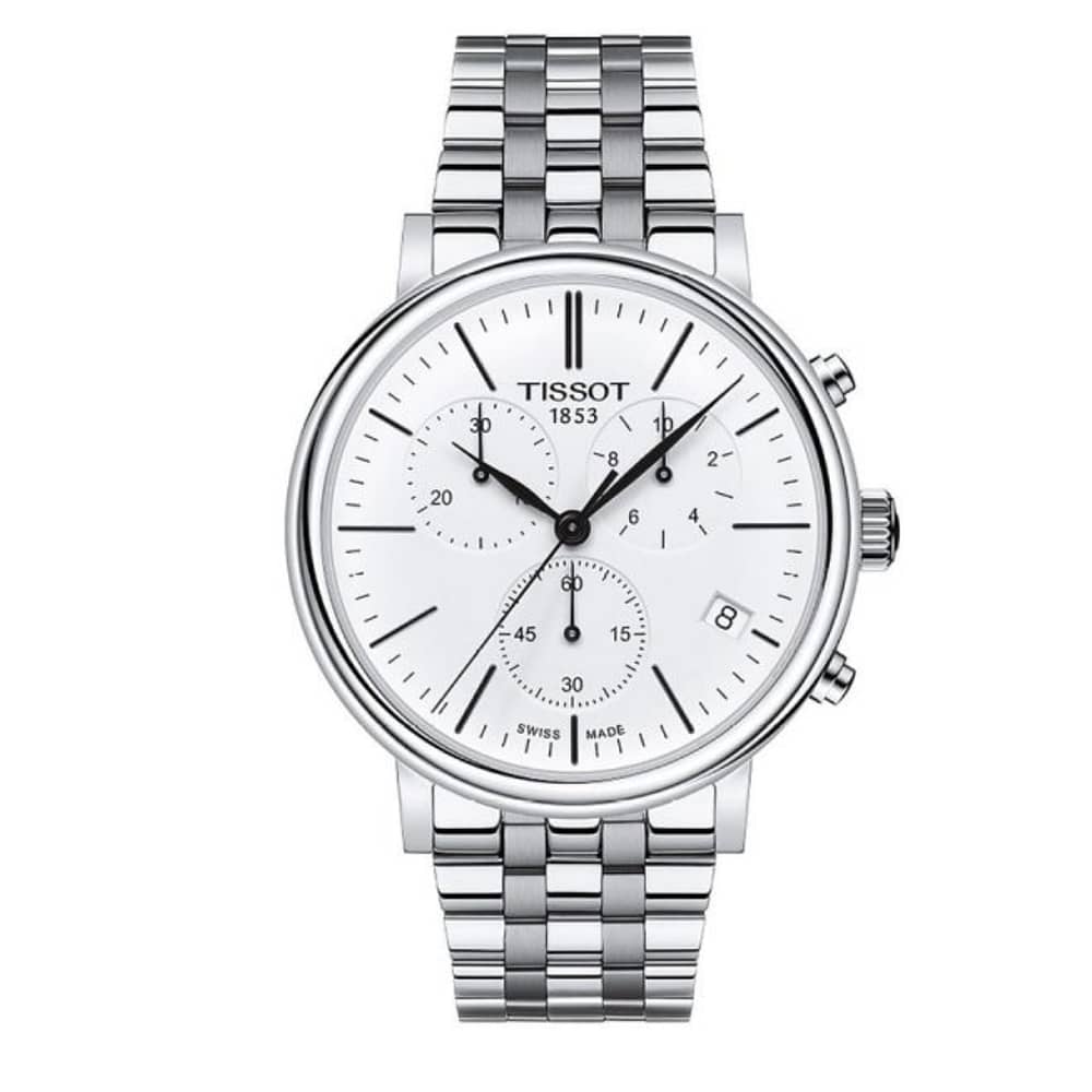 TISSOT Men’s Quartz Swiss Made Silver Stainless Steel White Dial 41mm Watch T122.417.11.011.00