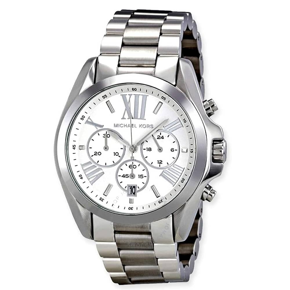 Michael Kors Men’s Chronograph Quartz Stainless Steel Silver Dial 42mm Watch MK5535