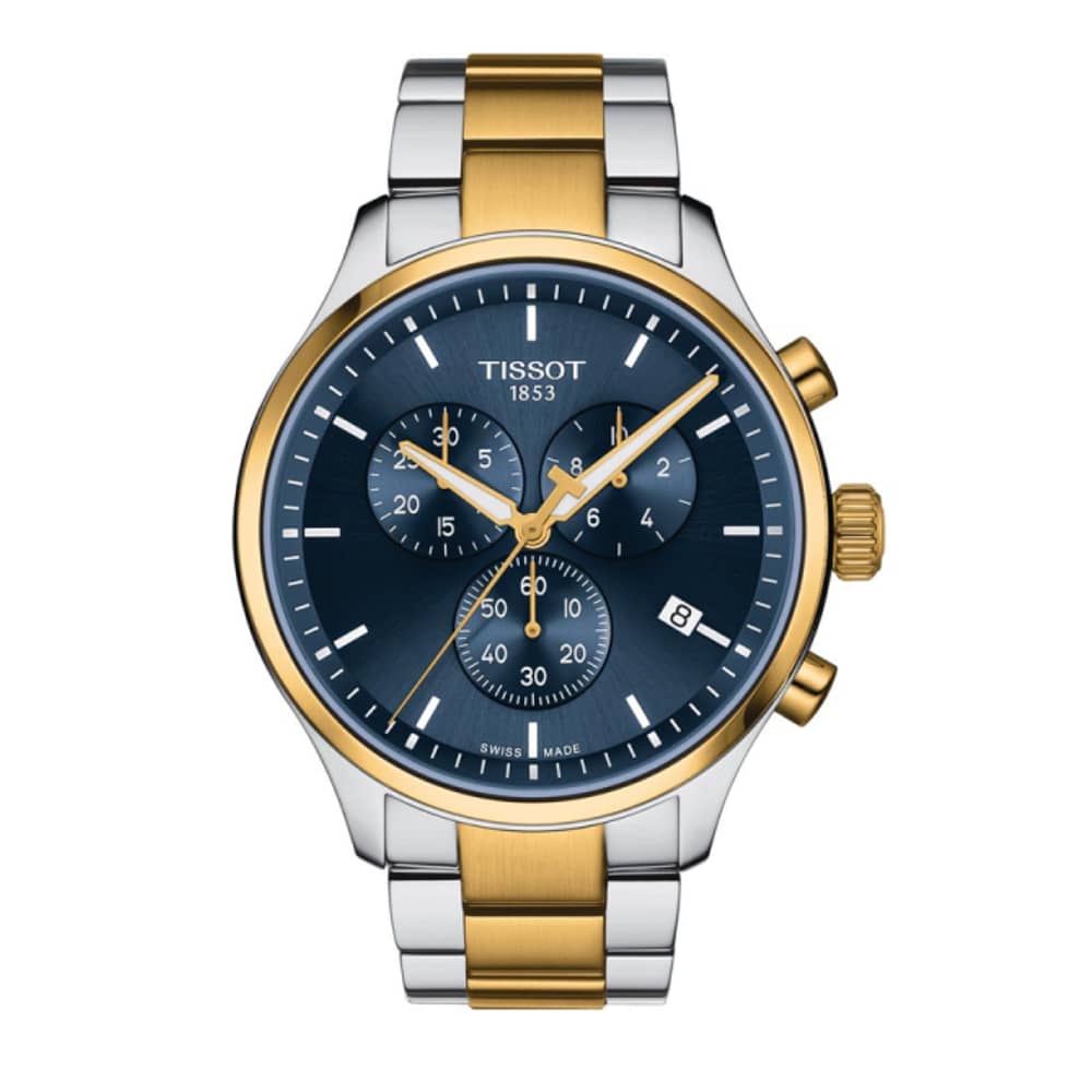 TISSOT Men’s Quartz Swiss-Made Two-tone Stainless Steel Blue Dial 45mm Watch T116.617.22.041.00