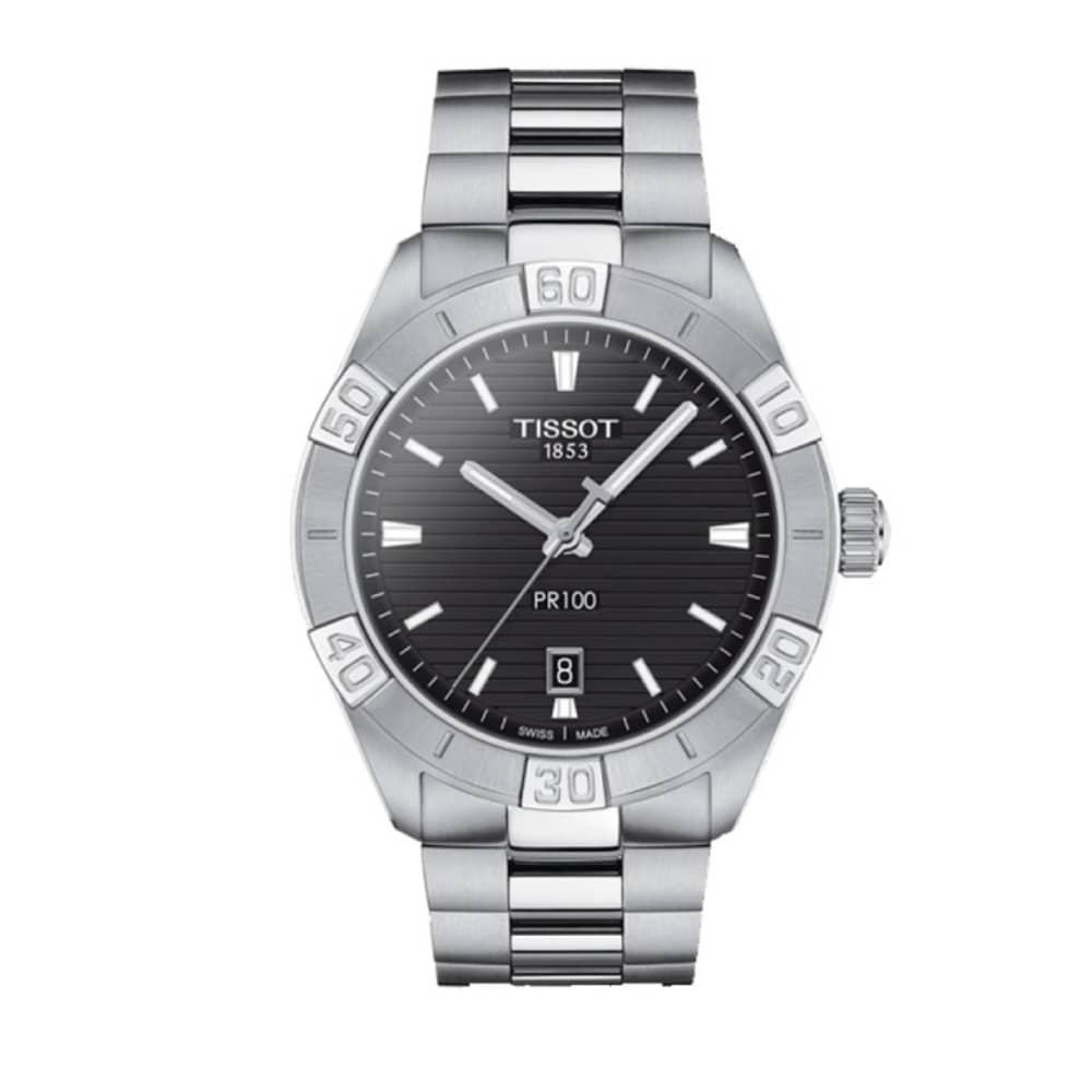 TISSOT Men’s Quartz Swiss Made Silver Stainless Steel Black Dial 42mm Watch T101.610.11.051.00