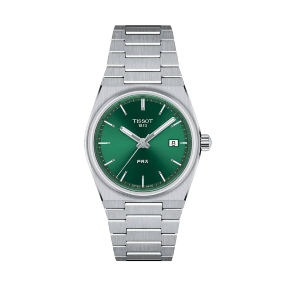 Tissot Unisex Quartz Swiss Made Silver Stainless Steel Green Dial 35mm Watch T137.210.11.081.00