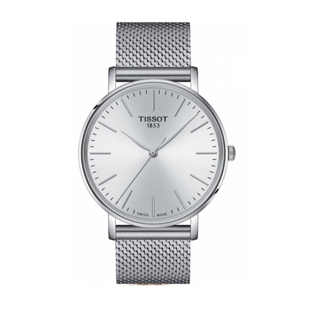 TISSOT Men’s Quartz Swiss-Made Silver Stainless Steel White Dial 40mm Watch T143.410.11.011.00