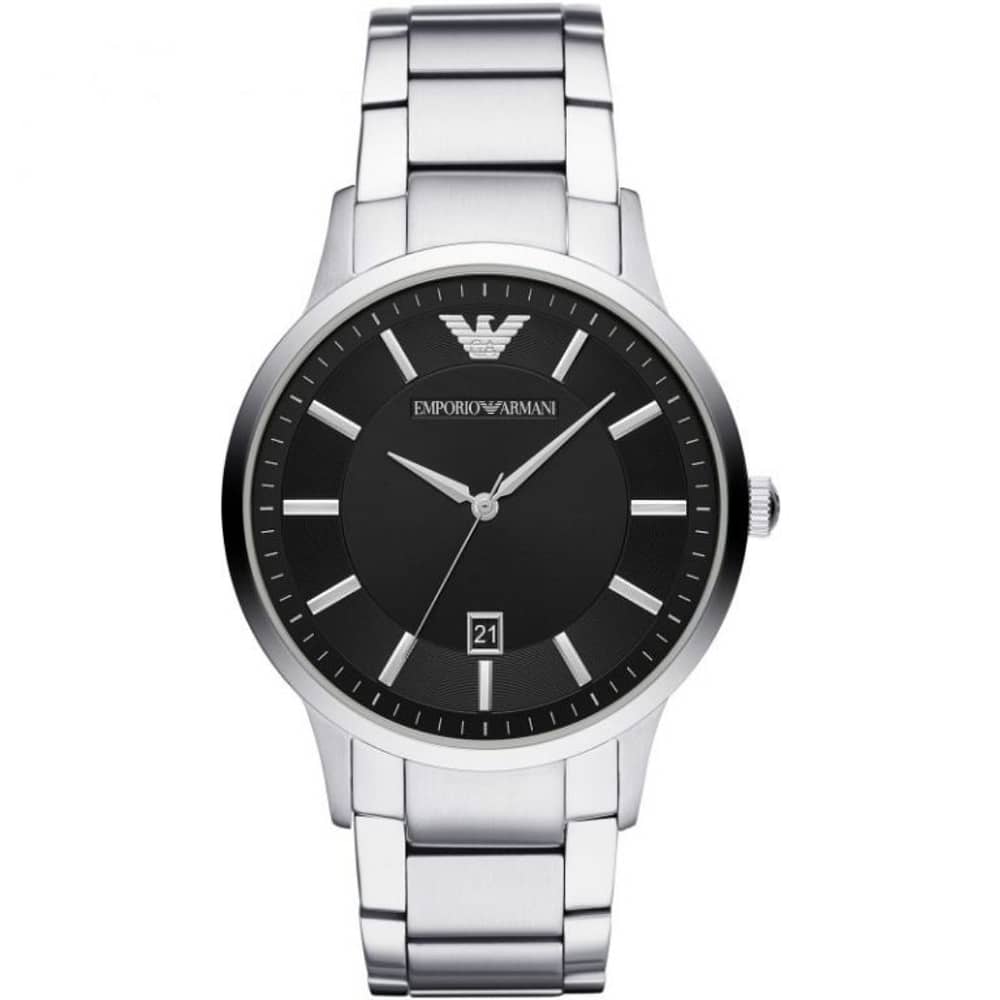 Emporio Armani Men’s Quartz Stainless Steel Black Dial 43mm Watch AR11181
