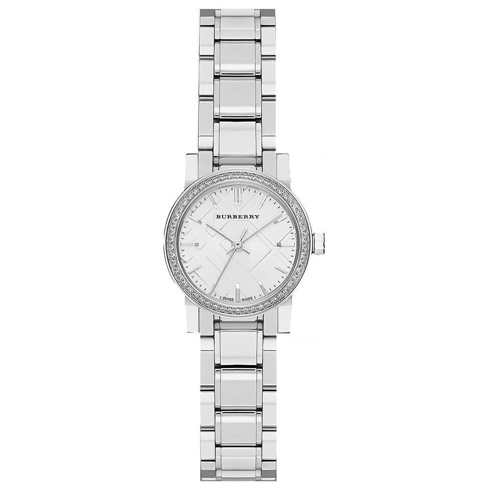Burberry Women’s Swiss Made Stainless Steel White Dial 26mm Watch BU9220