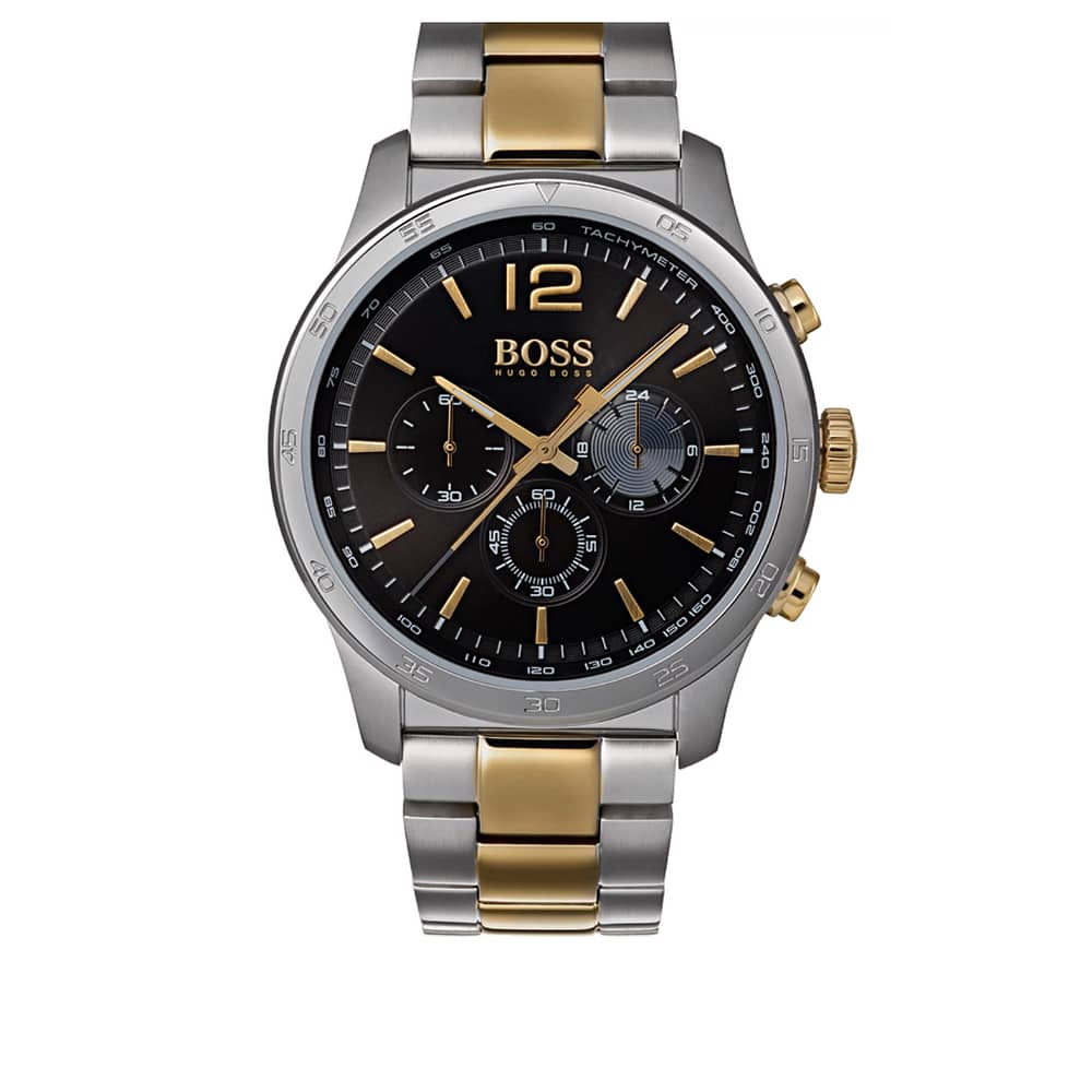 Hugo Boss Men’s Chronograph Quartz Stainless Steel Black Dial 44mm Watch 1513529