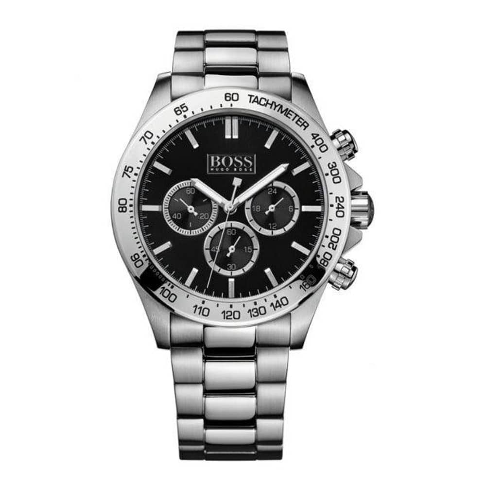 Hugo Boss Men’s Chronograph Quartz Stainless Steel Black Dial 46mm Watch 1512965