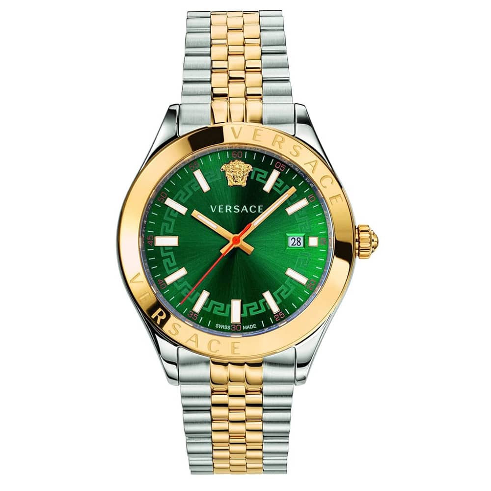 Versace Men’s Quartz Swiss Made Two-tone Stainless Steel Green Dial 42mm Watch VEVK00620