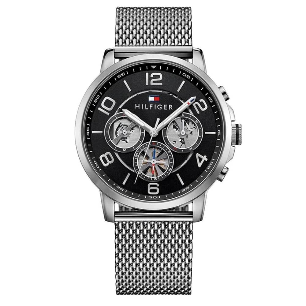 Tommy Hilfiger Men’s Chronograph Quartz Stainless Steel Black Dial 44mm Watch 1791292