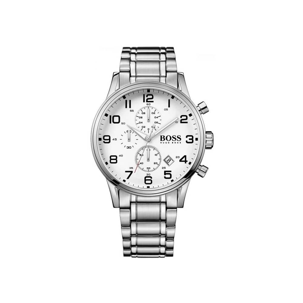 Hugo Boss Men’s Quartz Stainless Steel White Dial 44mm Watch 1513182