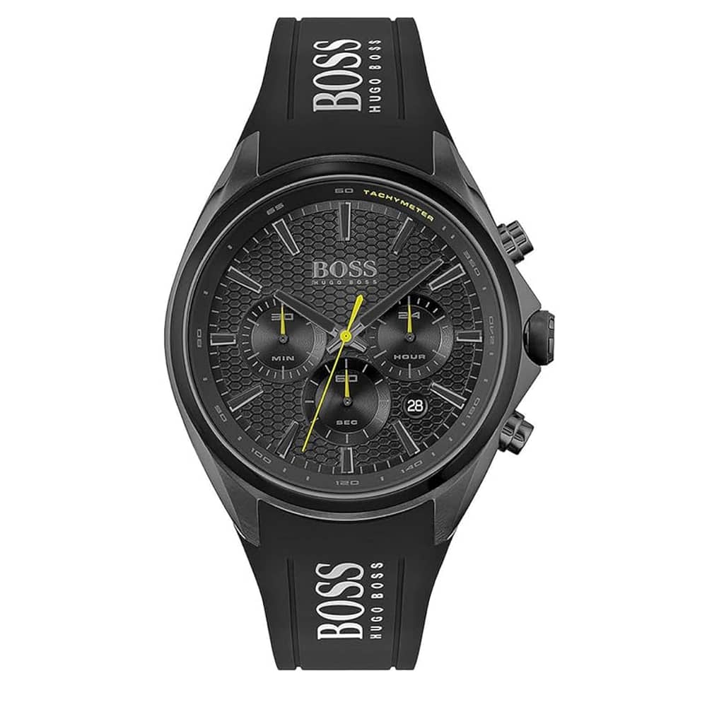 Hugo Boss Men’s Sport Quartz Silicone Strap Black Dial 46mm Watch 1513859