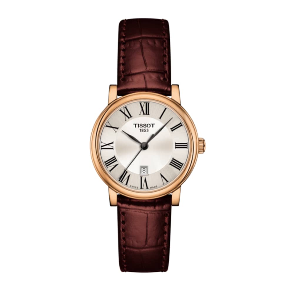 Tissot Women’s Quartz Swiss Made Brown Leather Strap Silver Dial 30mm Watch T122.210.36.033.00