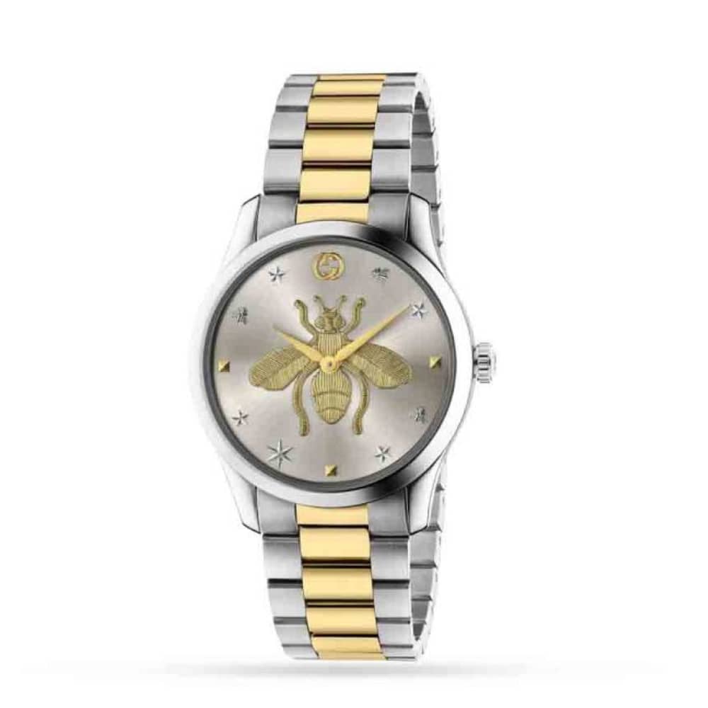 Gucci Women’s Swiss Made Quartz Two-tone Stainless Steel Silver Dial 38mm Watch YA1264131