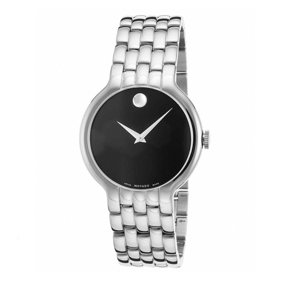 Movado Men’s Quartz Swiss Made Stainless Steel Black Dial 38mm Watch 0606337