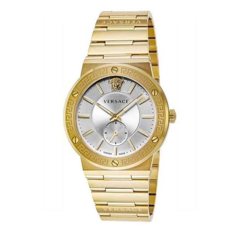 Versace Men’s Quartz Swiss Made Gold Stainless Steel Silver Dial 41mm Watch VEVI00520