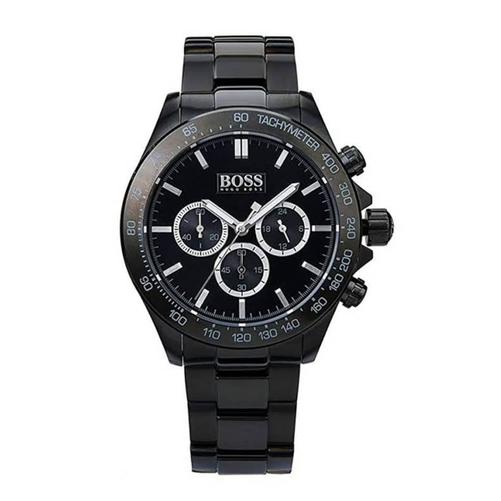 Hugo Boss Men’s Chronograph Quartz Stainless Steel Black Dial 44mm Watch 1512961