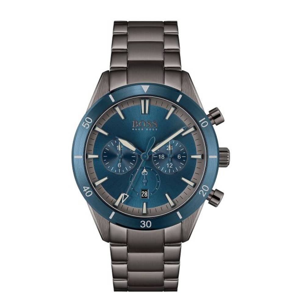 Hugo Boss Men’s Chronograph Quartz Stainless Steel Blue Dial 44mm Watch 1513863