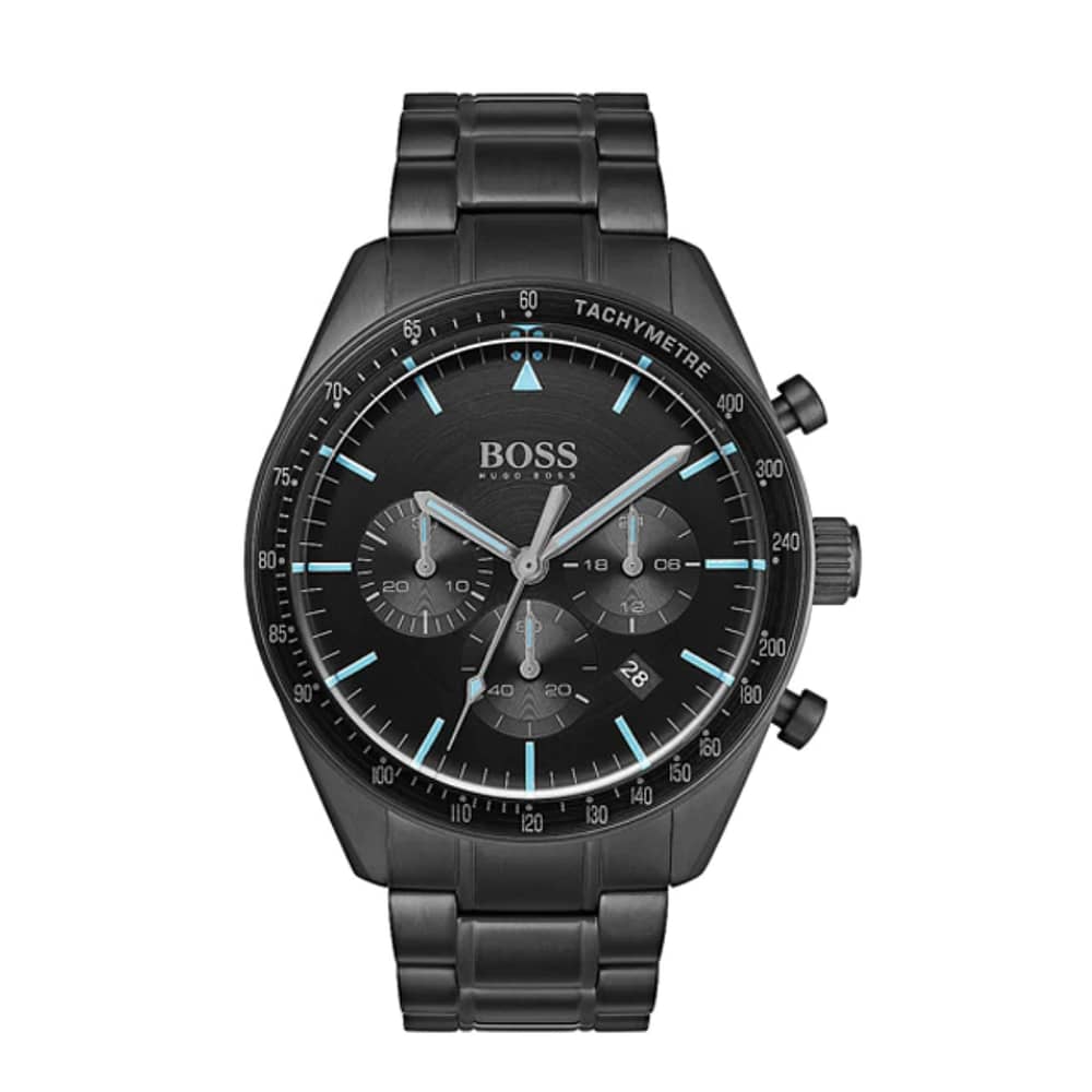 Hugo Boss Men’s Chronograph Quartz Stainless Steel Black Dial 44mm Watch 1513675