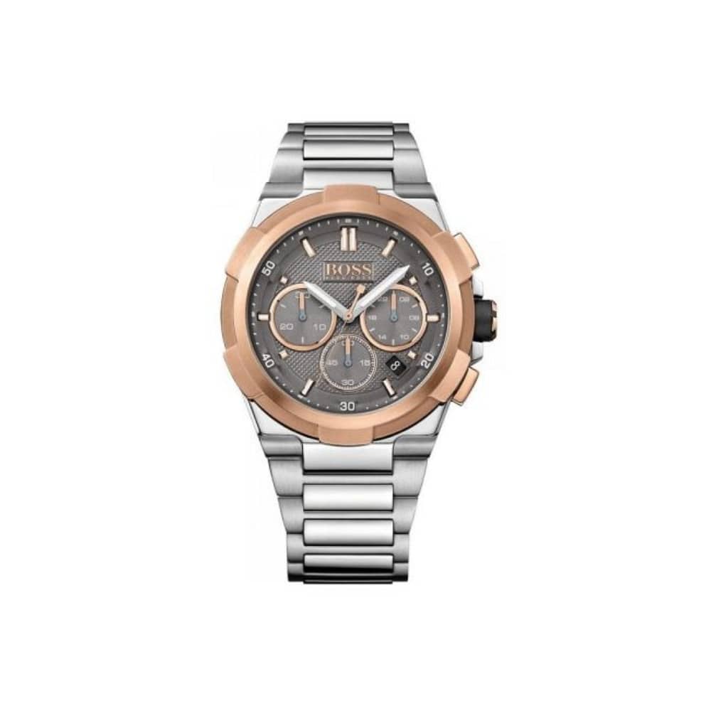 Hugo Boss Men’s Chronograph Quartz Stainless Steel Grey Dial 45mm Watch 1513362