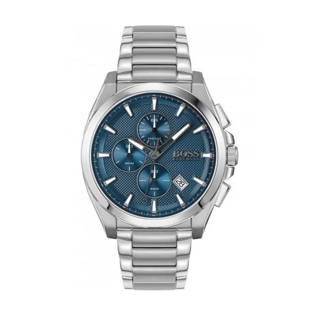 Hugo Boss Men’s Quartz Silver Stainless Steel Blue Dial 46mm Watch 1513884