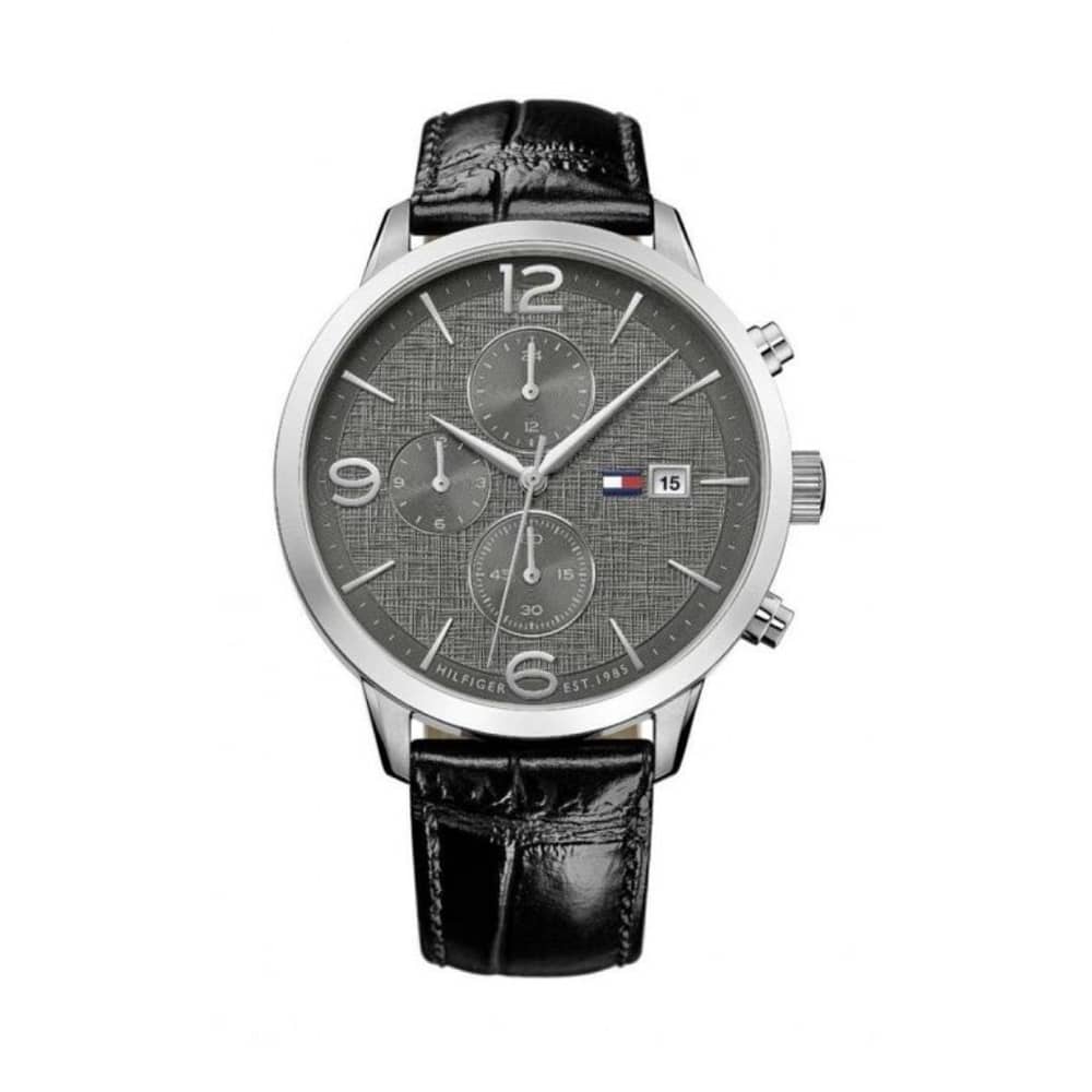 Tommy Hilfiger Men’s Quartz Leather Strap Grey Dial 42mm Watch 1710361