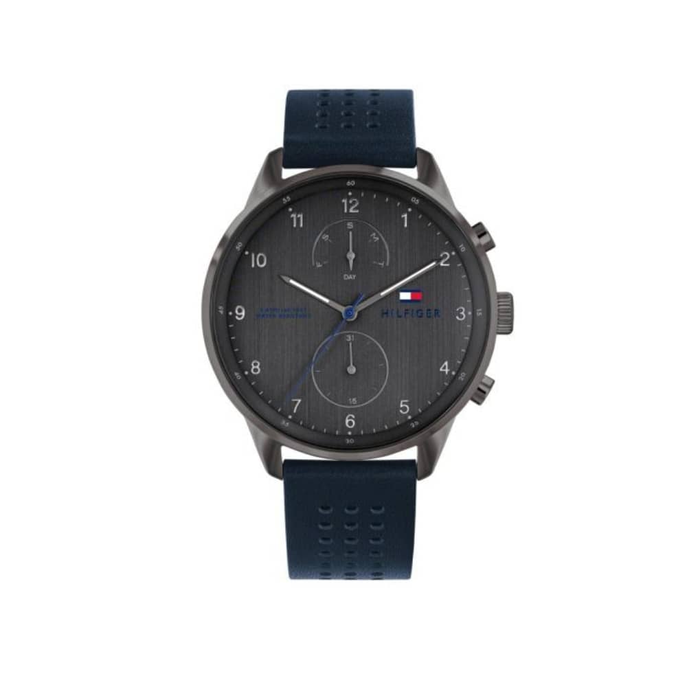 Tommy Hilfiger Men’s Quartz Leather Strap Grey Dial 44mm Watch 1791578