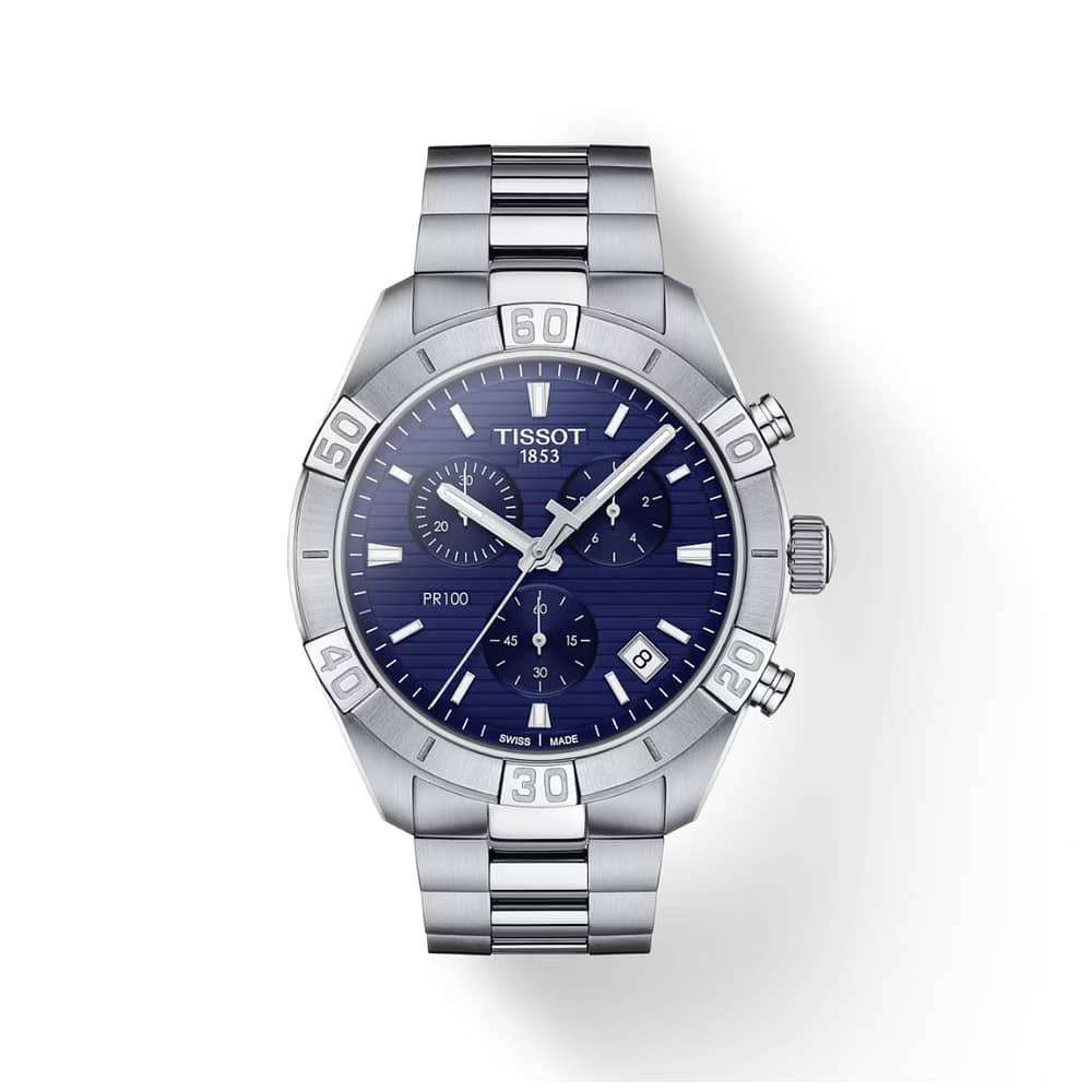TISSOT Men’s Quartz Swiss-Made Silver Stainless Steel Blue Dial 44mm Watch T101.617.11.041.00