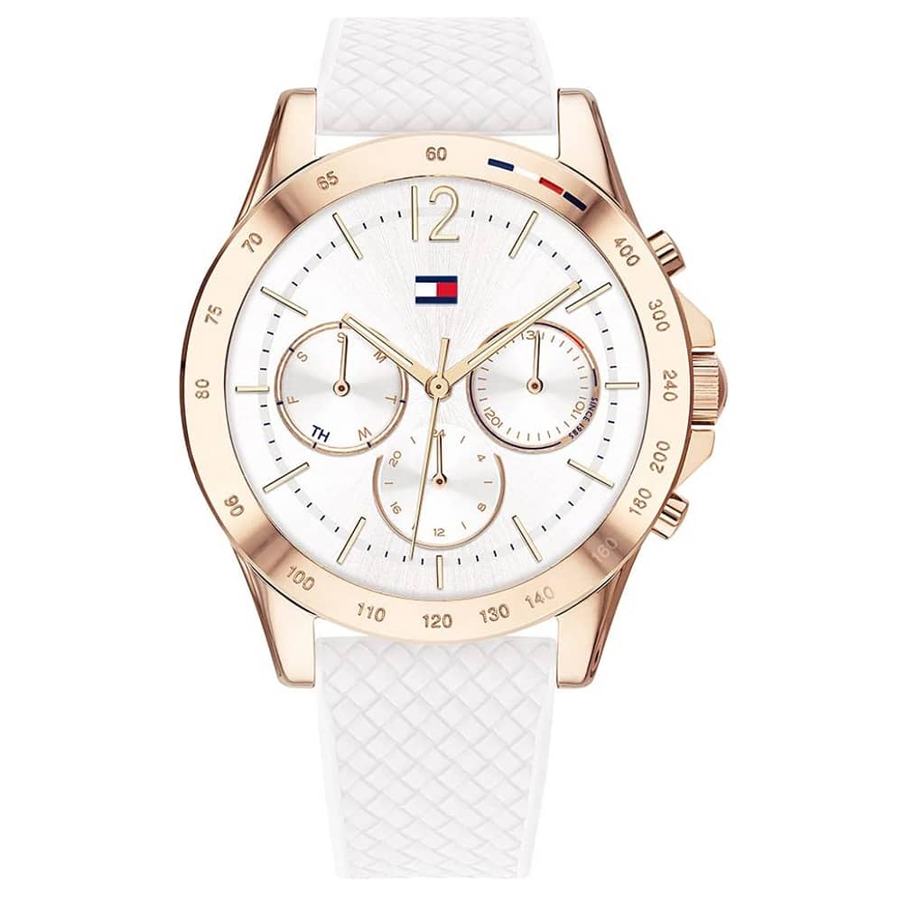 Tommy Hilfiger Women’s Quartz White Silicone Strap White Dial 38mm Watch 1782199