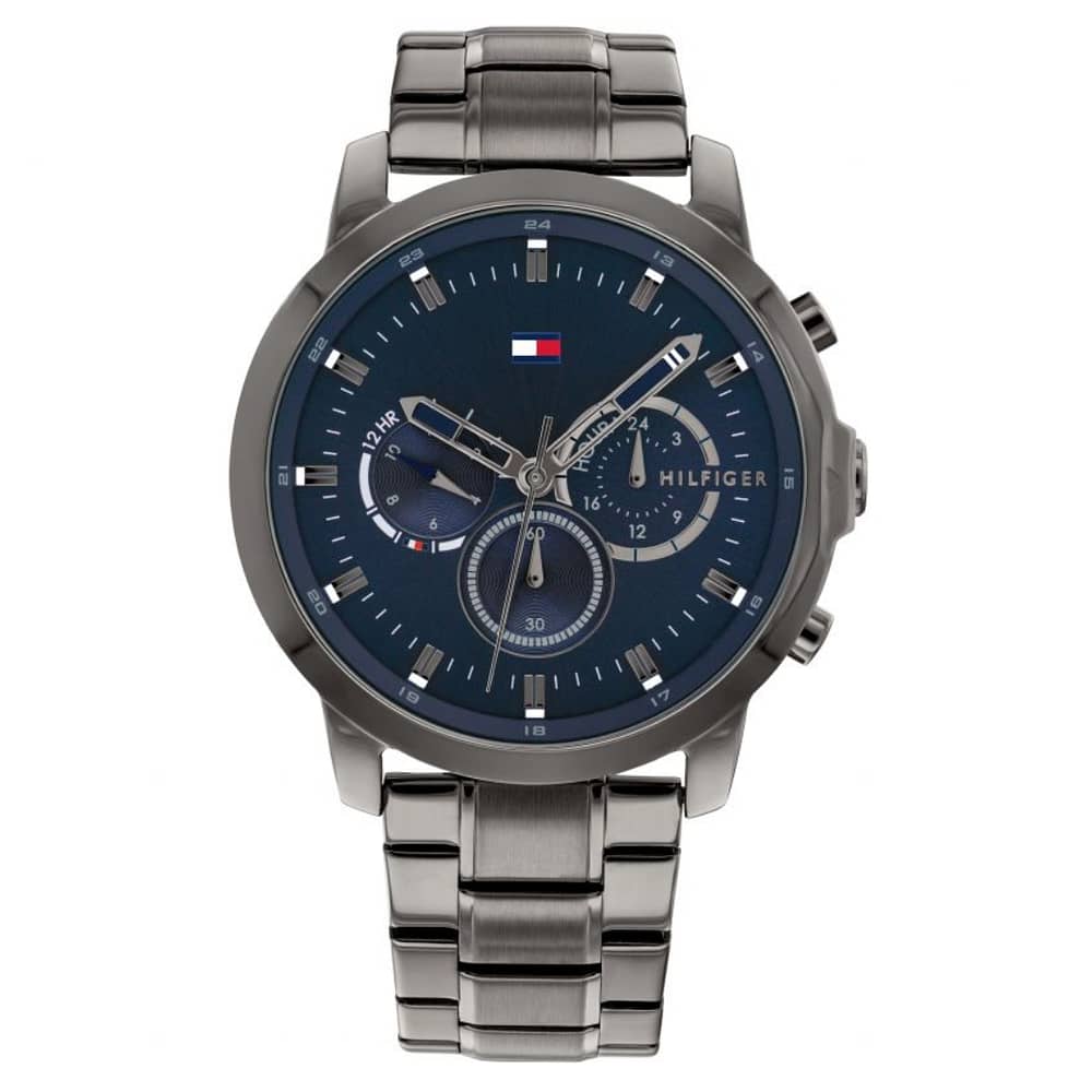 Tommy Hilfiger Men’s Quartz Grey Stainless Steel Blue Dial 46mm Watch 1791796