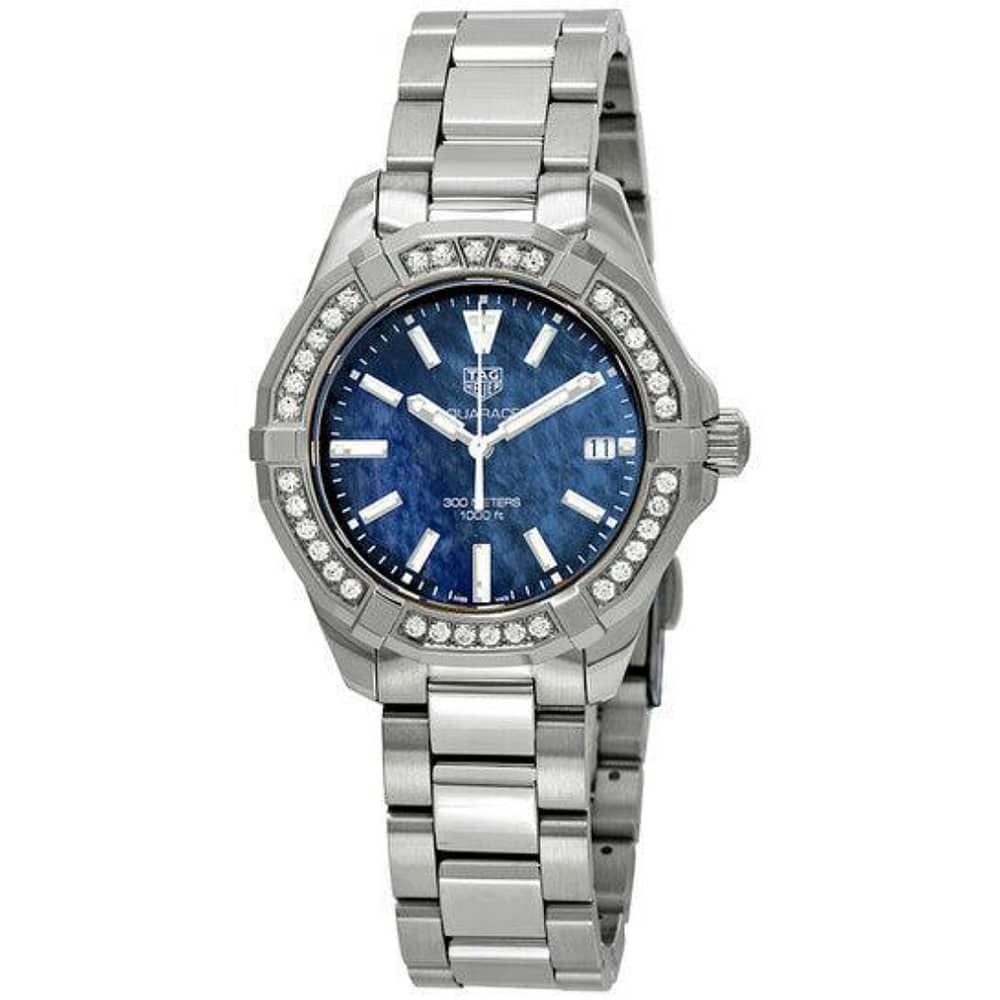 Tag Heuer Aquaracer Women’s Quartz Swiss Made Silver Stainless Steel Blue Dial 35mm Watch WAY131N.BA0748