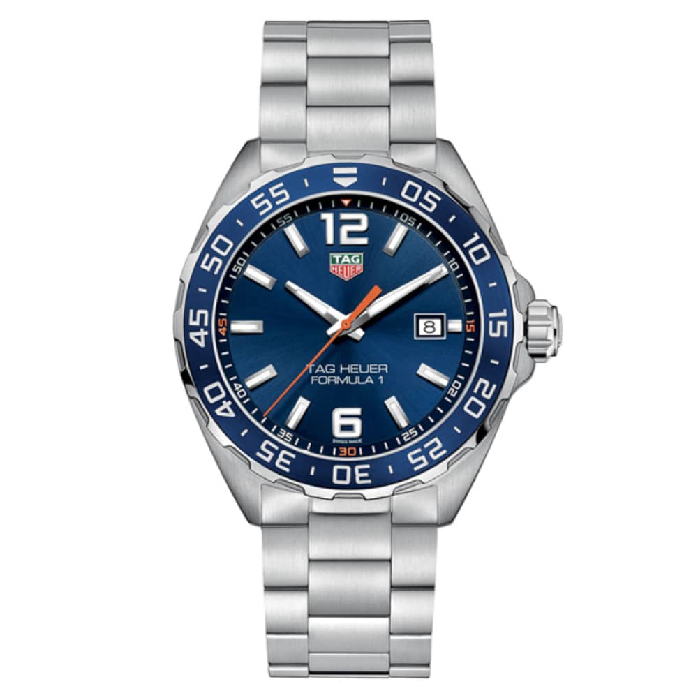Tag Heuer Formula 1 Men’s Quartz Swiss Made Silver Stainless Steel Blue Dial 43mm Watch WAZ1010.BA0842