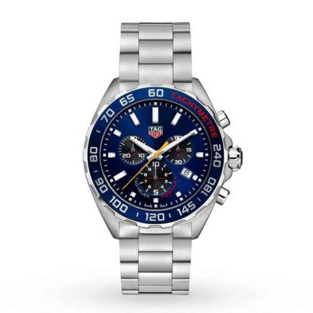 Tag Heuer Men’s Quartz Swiss Made Silver Stainless Steel Blue Dial 43mm Watch CAZ101AB.BA0842