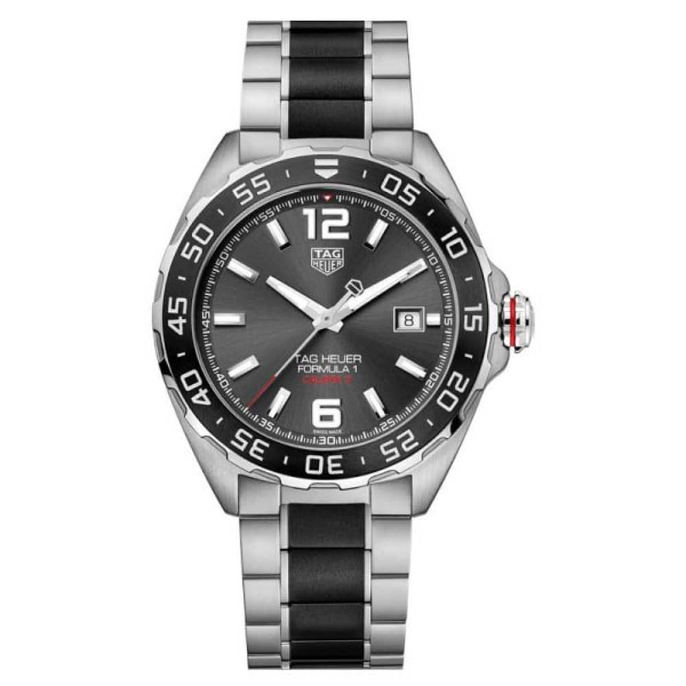 Tag Heuer Formula 1 Men’s Automatic Swiss Made Two-tone Stainless Steel Grey Dial 43mm Watch WAZ2011.BA0843