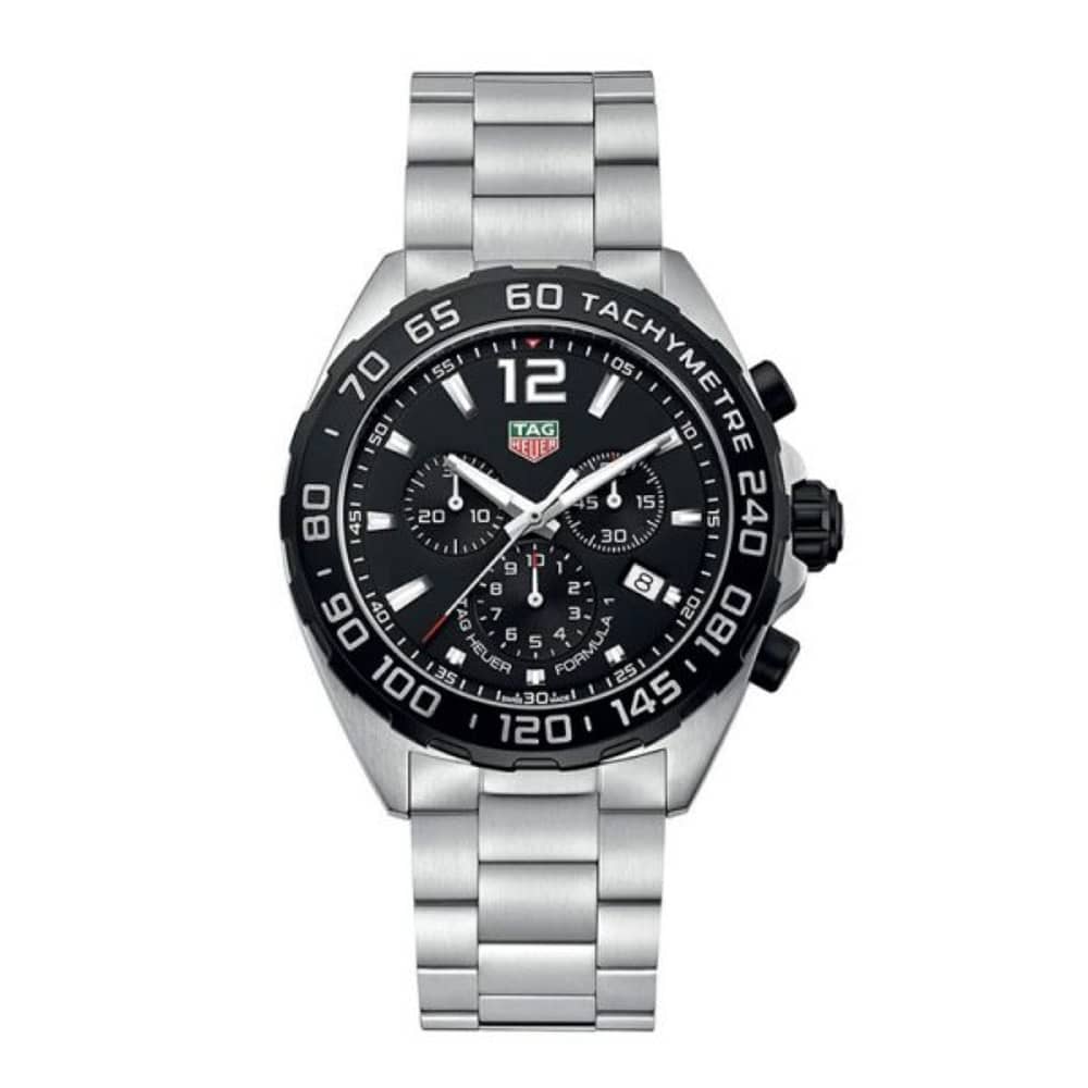 Tag Heuer Formula 1 Men’s Quartz Swiss Made Silver Stainless Steel Black Dial 43mm Watch CAZ1010.BA0842