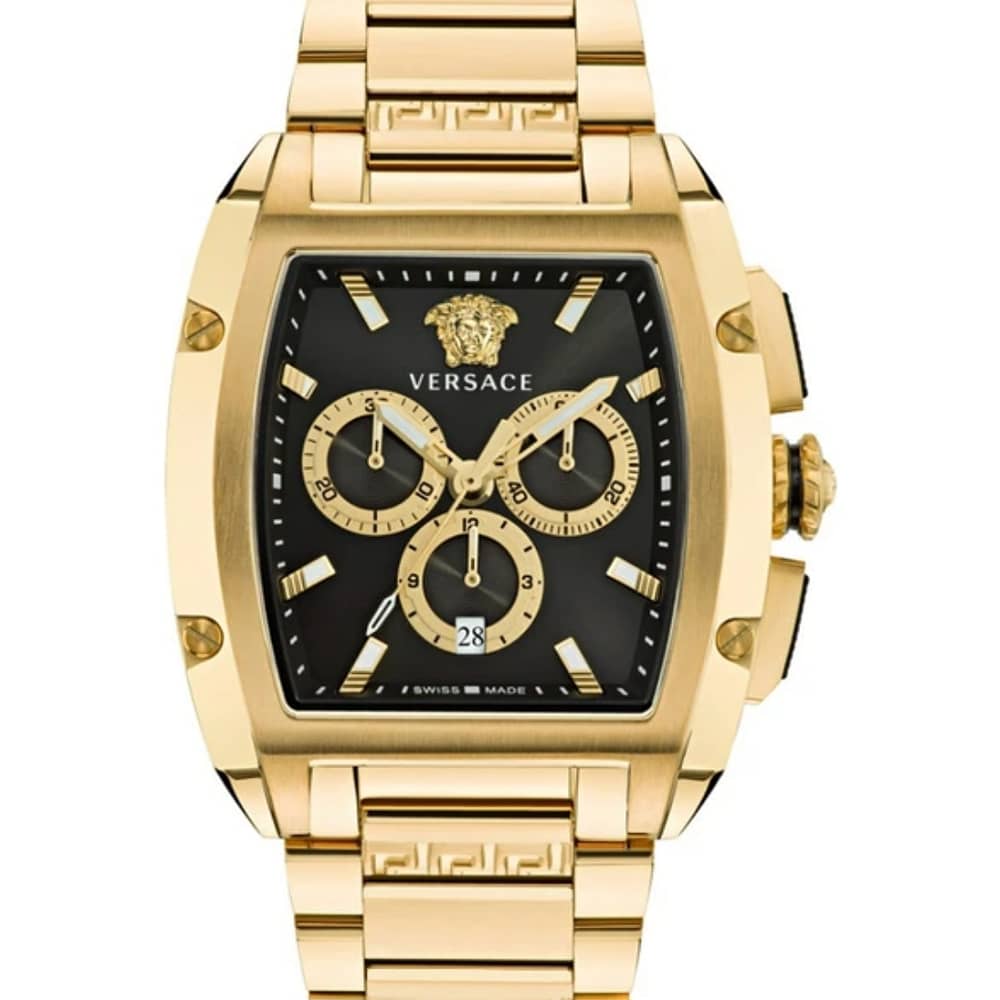 Versace Men’s Chrono Classic chronograph Gold Stainless Black Dial 42mm Watch VE6H00523