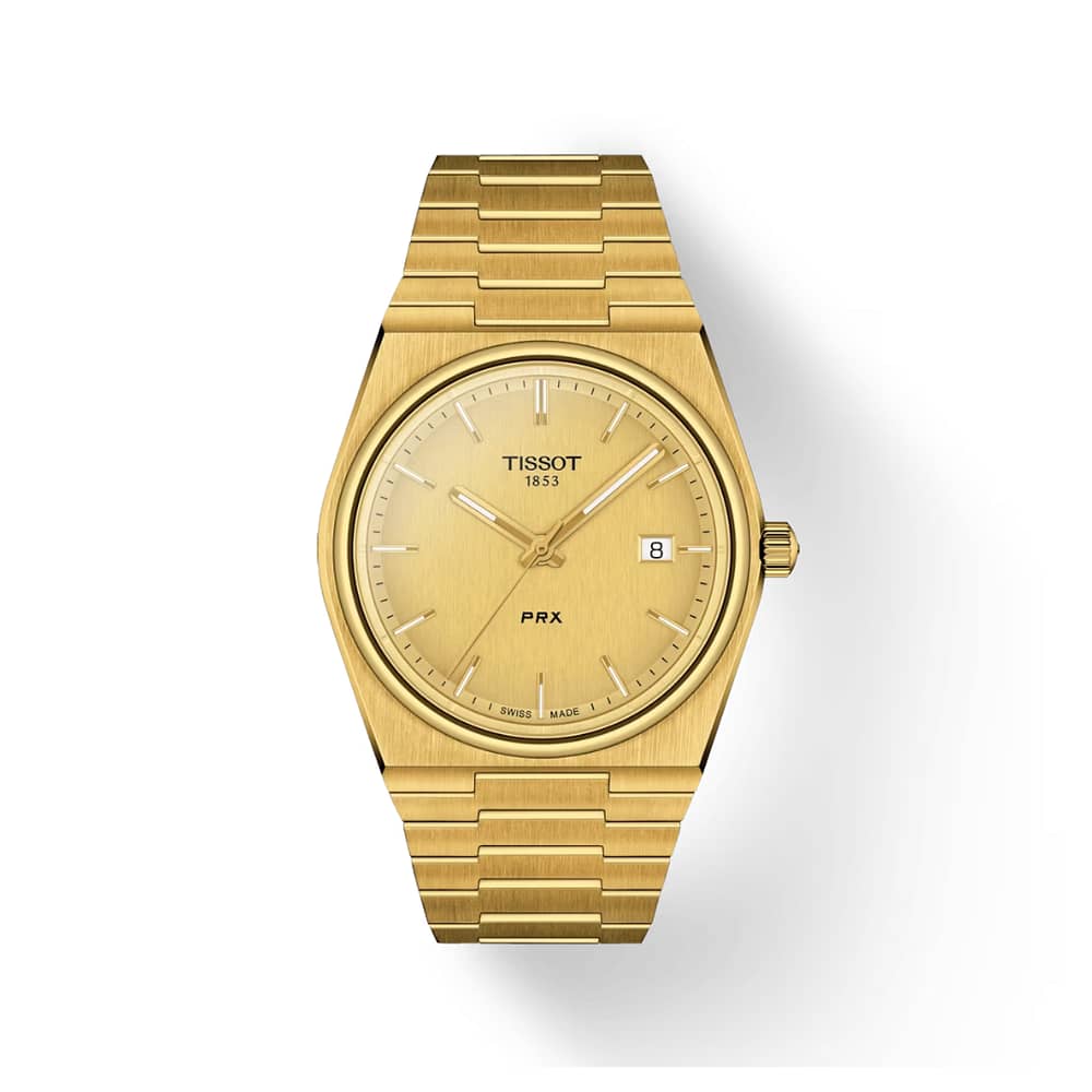 TISSOT PRX Men’s Swiss Made Quartz Gold Stainless Steel Gold Dial 40mm Watch T137.410.33.021.00