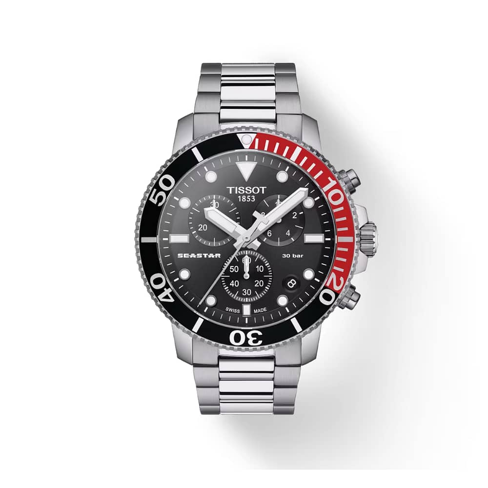 TISSOT Men’s Quartz Swiss Made Stainless Steel Black Dial 45mm Watch T120.417.11.051.01
